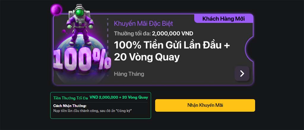 Read more about the article V9bet Thưởng 100% Nạp Tiền Lần Đầu + 20 Vòng Quay